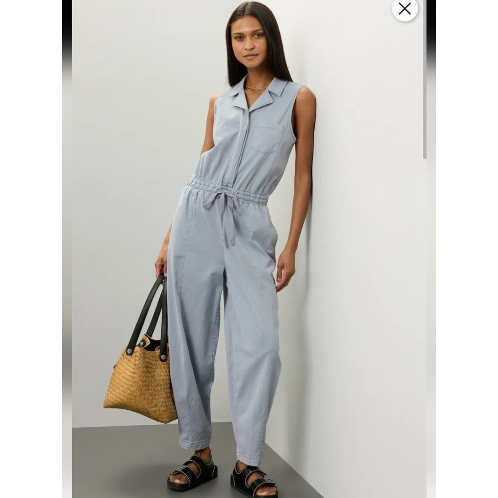 Splendid Carlotta Blue Collared Jumpsuit Size XS